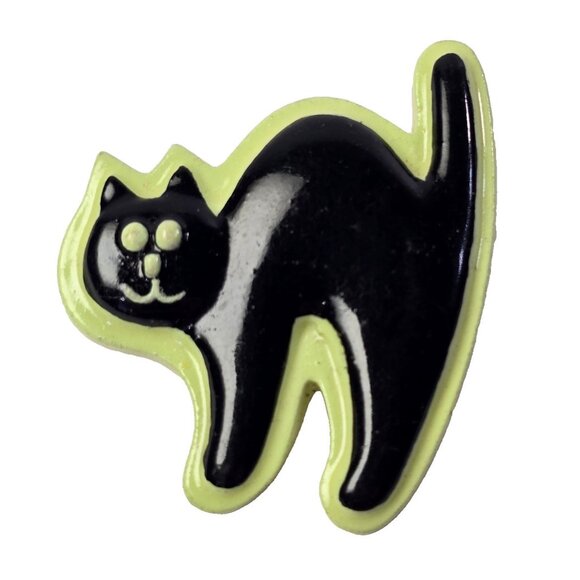 Unbranded Jewelry - Black Cat Brooch Vintage Lapel Pin Halloween Jewelry Arched Back Goth Novelty